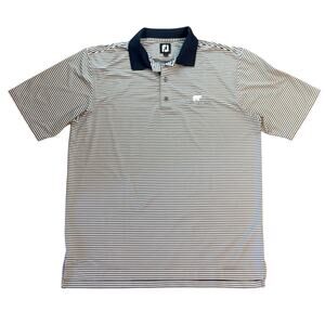 FootJoy Golden Bear Club Men’s Large Golf Performance Polo Blue White Striped FJ